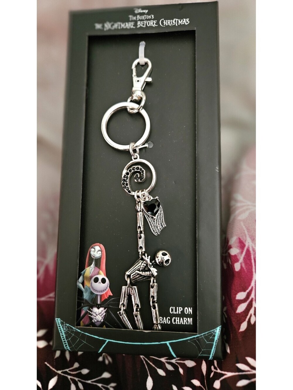Disney The Nightmare Before Christmas Jack Sally Dangling Keychain Bag Purse
